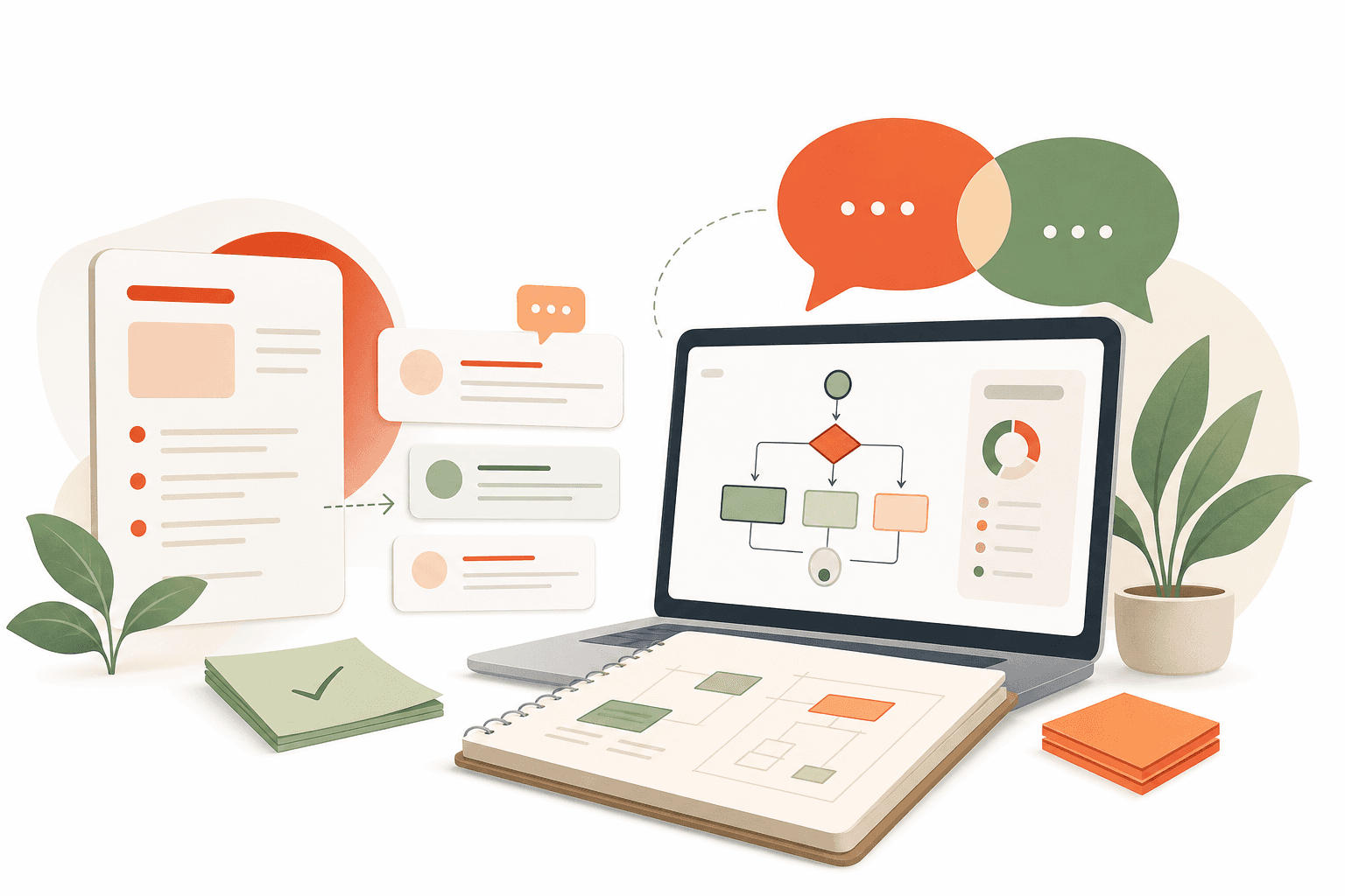 Project brief and collaborative planning illustration